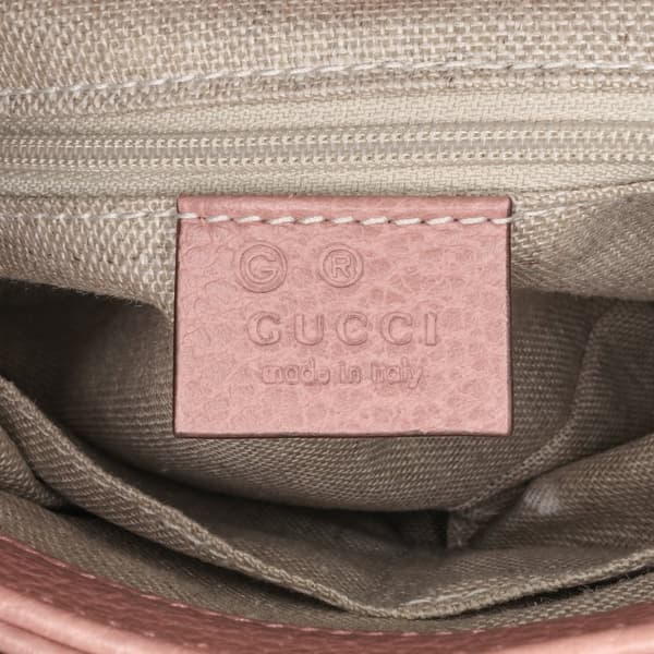 Pre-owned Gucci Small Dollar Leather Interlocking G Satchel Pink