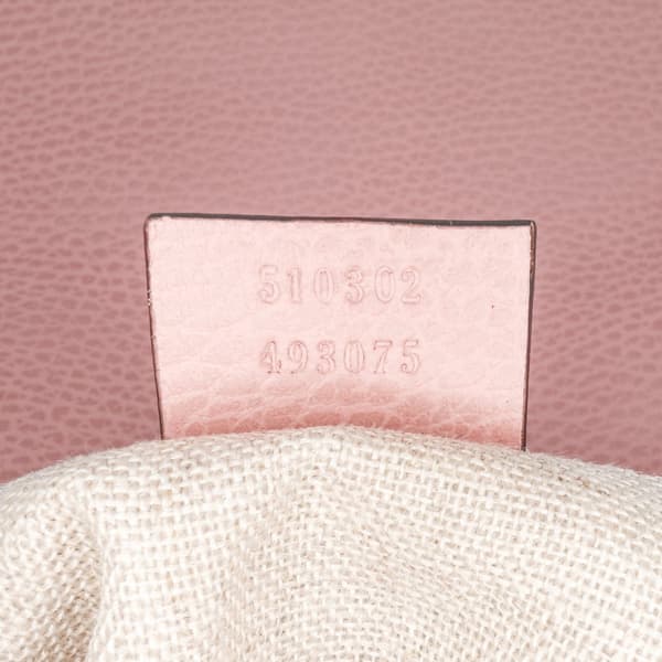 Pre-owned Gucci Small Dollar Leather Interlocking G Satchel Pink