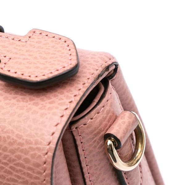 Pre-owned Gucci Small Dollar Leather Interlocking G Satchel Pink