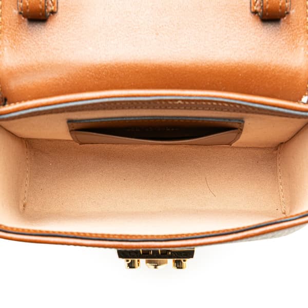 Pre-owned Gucci Mini GG Supreme Padlock Satchel Brown