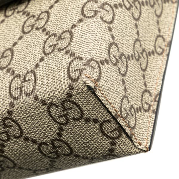 Pre-owned Gucci Mini GG Supreme Padlock Satchel Brown