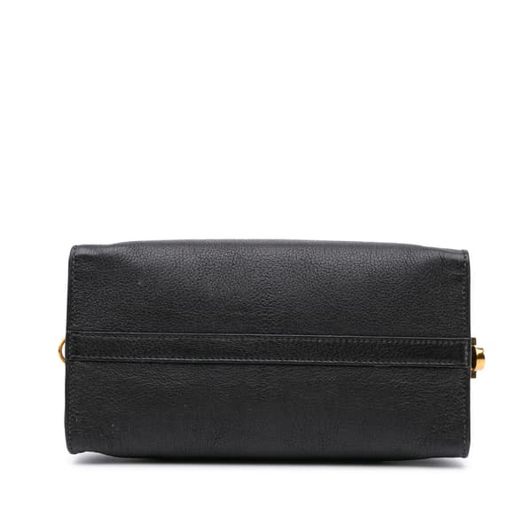 Pre-owned Miu Miu Madras Fiocco Bow Satchel Black