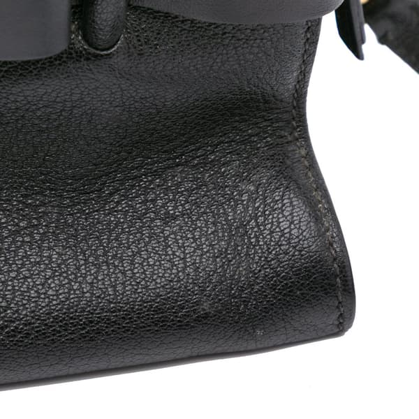 Pre-owned Miu Miu Madras Fiocco Bow Satchel Black