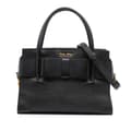 Pikkukuva 1 / 10: Pre-owned Miu Miu Madras Fiocco Bow Satchel Black