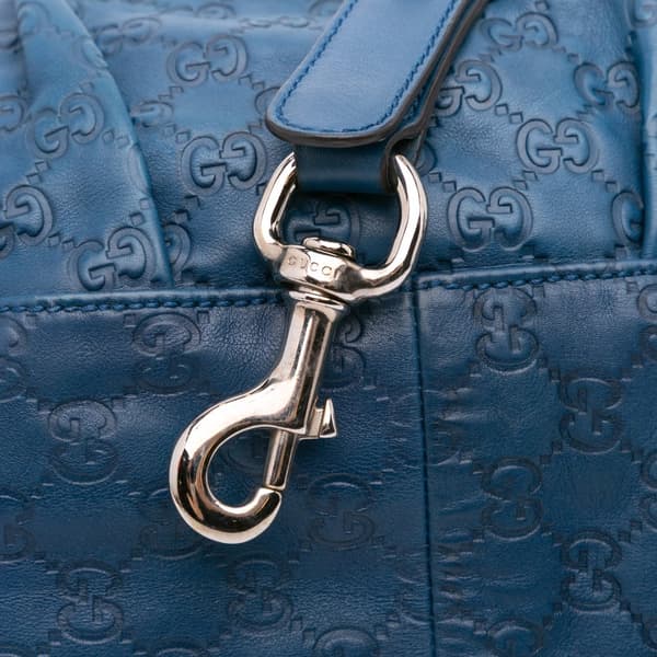 Pre-owned Gucci Guccissima Icon Bit Satchel Blue