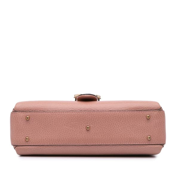 Pre-owned Gucci Small Dollar Leather Interlocking G Satchel Pink