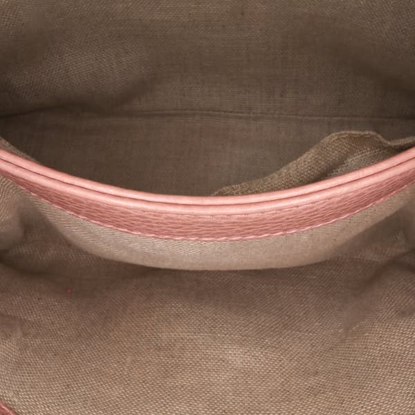 Pre-owned Gucci Small Dollar Leather Interlocking G Satchel Pink