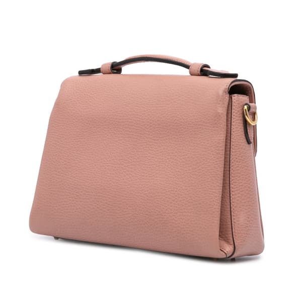 Pre-owned Gucci Small Dollar Leather Interlocking G Satchel Pink