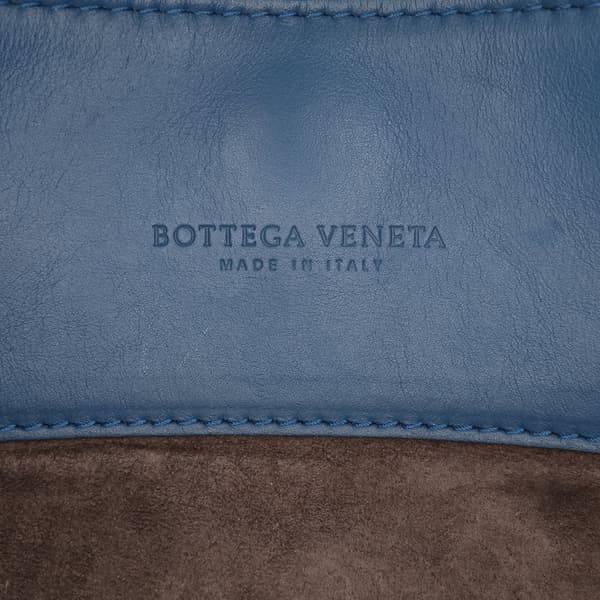 Pre-owned Bottega Veneta Small Nappa Intrecciato Roma Satchel Blue
