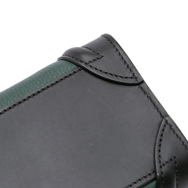 Pre-owned Celine Nano Bicolor Leather Luggage Tote Green