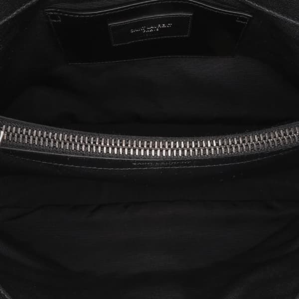 Pre-owned Saint Laurent Large Chevron Sheepskin Monogram College Satchel Black