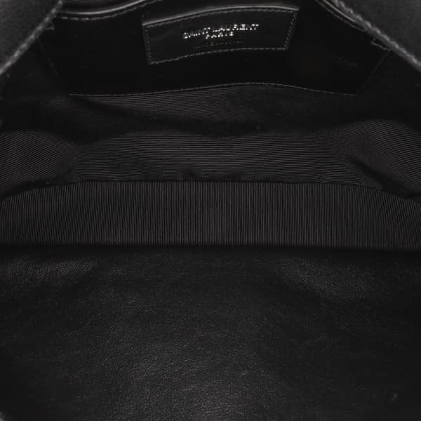 Pre-owned Saint Laurent Large Chevron Sheepskin Monogram College Satchel Black