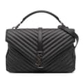 Pikkukuva 1 / 10: Pre-owned Saint Laurent Large Chevron Sheepskin Monogram College Satchel Black