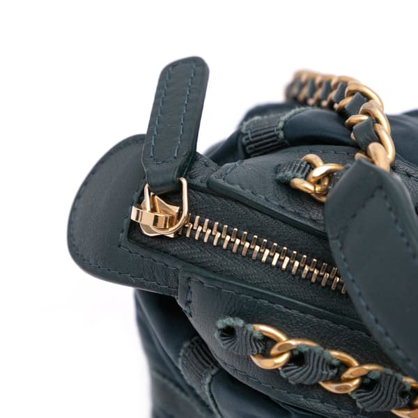 Pre-owned Chanel Nylon Grosgrain Lifestyle Clutch with Chain Blue