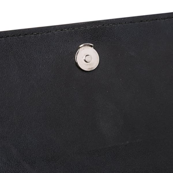Pre-owned Saint Laurent Crocodile Embossed Monogram Sunset Top Handle Chain Wallet Black