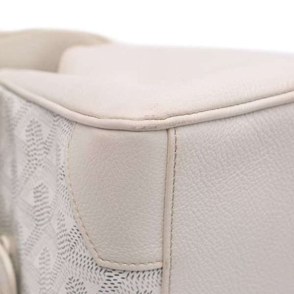 Pre-owned Goyard Mini Goyardine Saigon Souple White