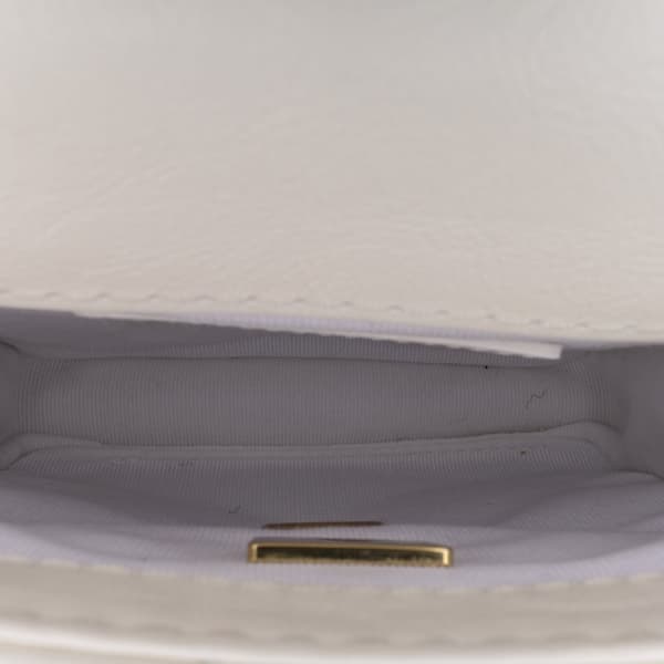 Pre-owned Chanel Mini Aged Calfskin City School Flap White