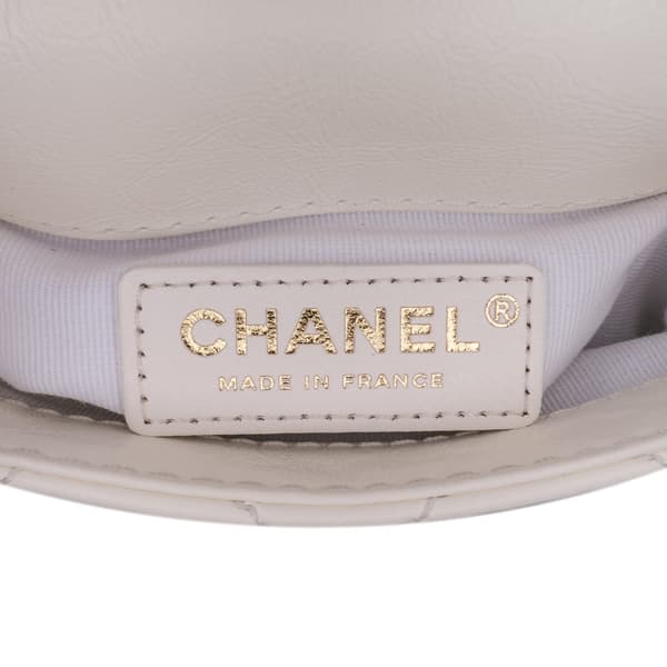 Pre-owned Chanel Mini Aged Calfskin City School Flap White