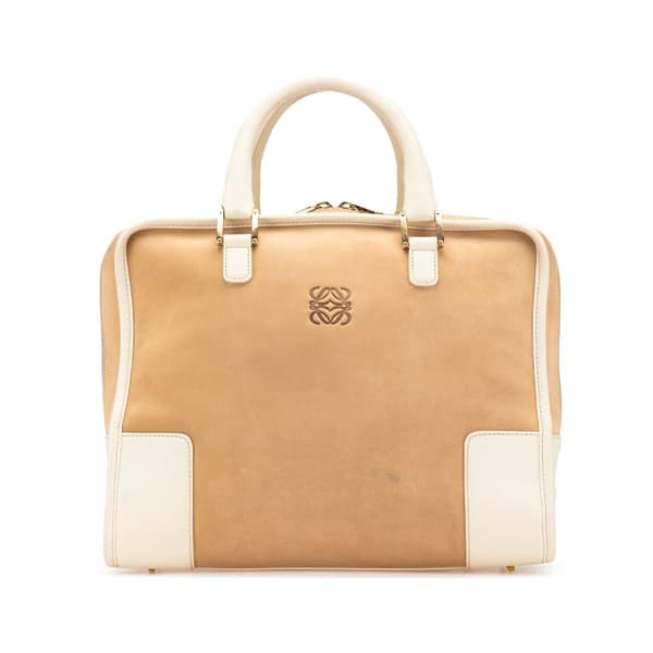 Pre-owned LOEWE Suede Amazona 32 Brown