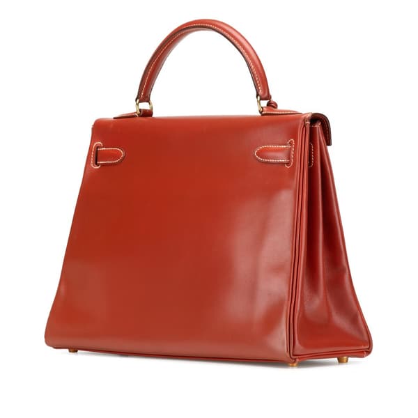 Pre-owned Hermès Box Calf Kelly Retourne 32 Red