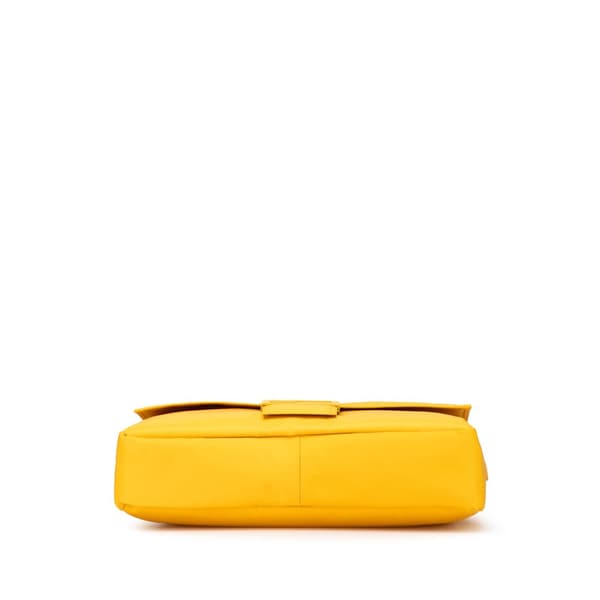 Pre-owned Fendi Large Econyl Nylon Baguette Satchel Yellow