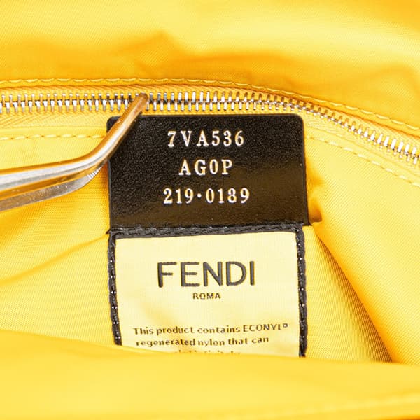 Pre-owned Fendi Large Econyl Nylon Baguette Satchel Yellow