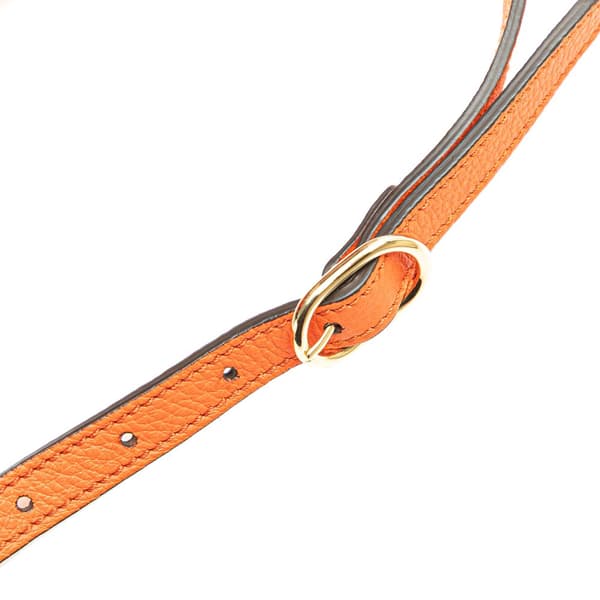 Pre-owned Gucci Small Pebbled Calfskin Logo Convertible Tote Orange