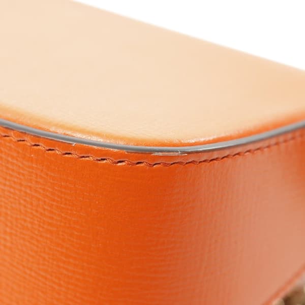 Pre-owned Gucci Mini Leather Horsebit 1955 Web Satchel Orange