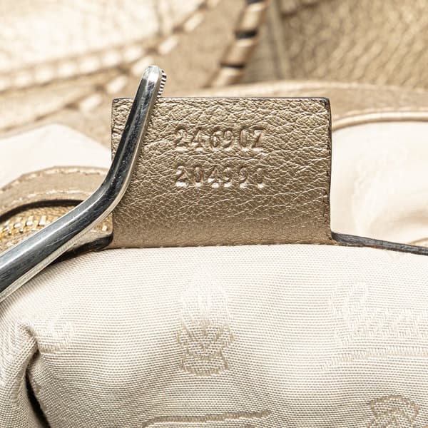 Pre-owned Gucci Medium Calfskin New Jackie Satchel Gold