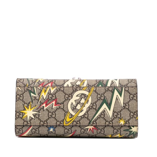 Pre-owned Gucci Small GG Supreme Web Childrens Top Handle Bag Brown