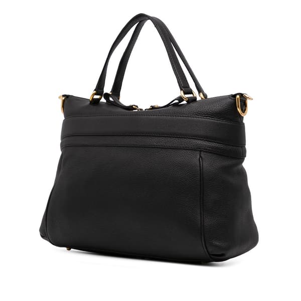Pre-owned Gucci Medium Leather Ride Top Handle Bag Black