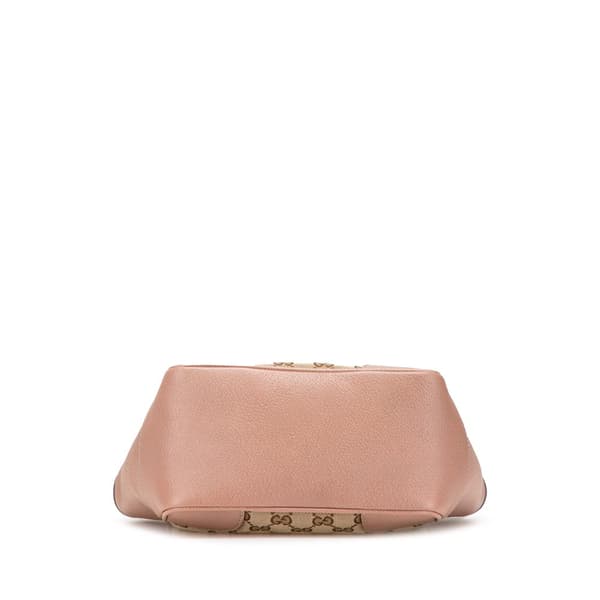 Pre-owned Gucci Small GG Canvas Bree Satchel Brown