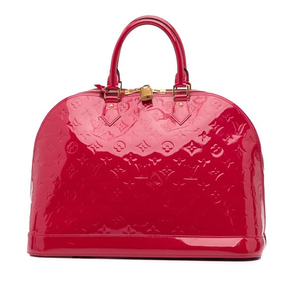Pre-owned Louis Vuitton Monogram Vernis Alma GM Red