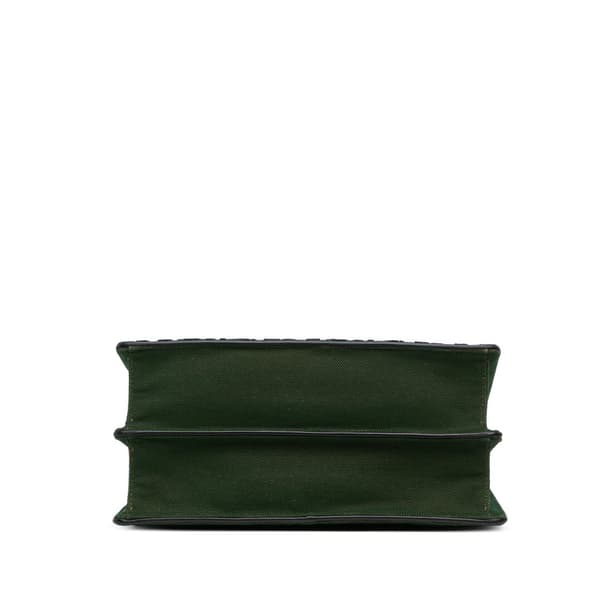 Pre-owned Dior Oblique Velvet Diorama Satchel Green