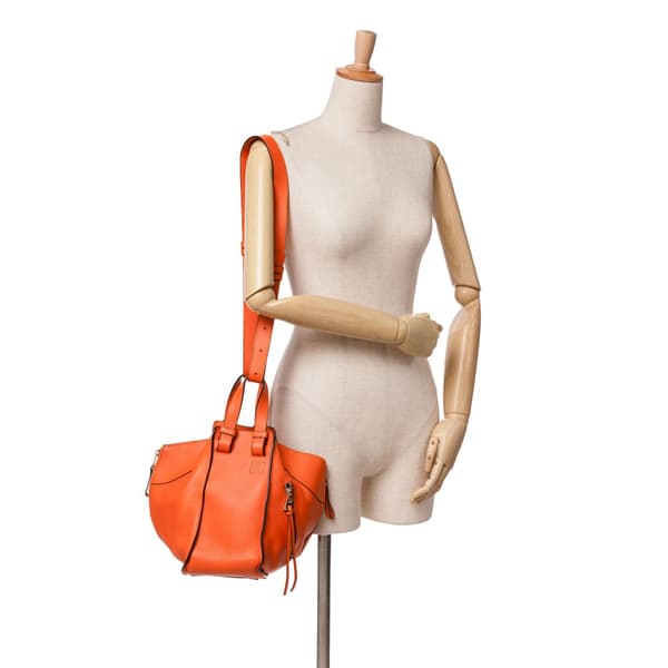 Pre-owned LOEWE Small Leather Hammock Satchel Orange