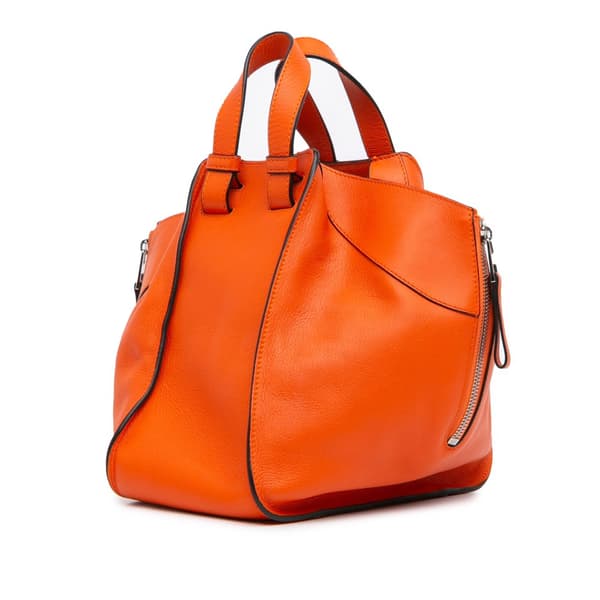 Pre-owned LOEWE Small Leather Hammock Satchel Orange