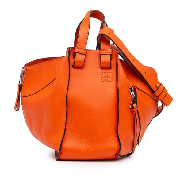 Pre-owned LOEWE Small Leather Hammock Satchel Orange