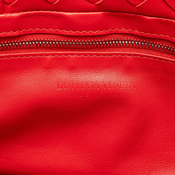 Pre-owned Bottega Veneta Nappa Intrecciato Handbag Red
