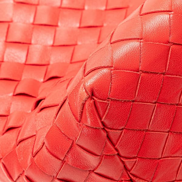 Pre-owned Bottega Veneta Nappa Intrecciato Handbag Red