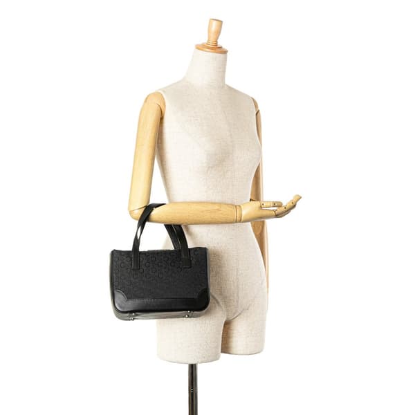 Pre-owned Celine C Macadam Canvas Handbag Black