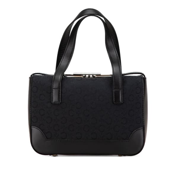 Pre-owned Celine C Macadam Canvas Handbag Black