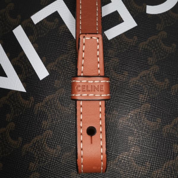 Pre-owned Celine Small Triomphe Coated Canvas Vertical Cabas Satchel Brown