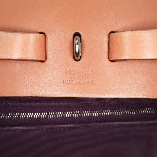 Pre-owned Hermès Toile Herbag Zip 31 Purple