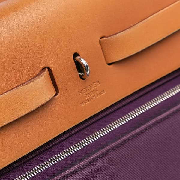 Pre-owned Hermès Toile Herbag Zip 31 Purple