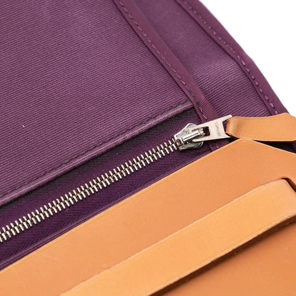 Pre-owned Hermès Toile Herbag Zip 31 Purple