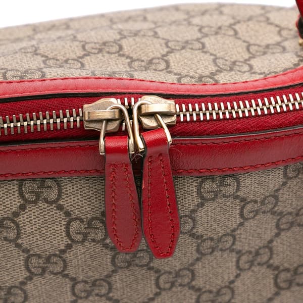 Pre-owned Gucci Large GG Supreme Nice Dome Satchel Brown