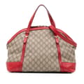 Miniatyrbild 1 av 9: Pre-owned Gucci Large GG Supreme Nice Dome Satchel Brown