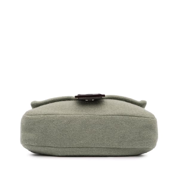 Pre-owned Fendi Cashmere Baguette Satchel Green