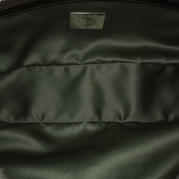 Pre-owned Fendi Cashmere Baguette Satchel Green