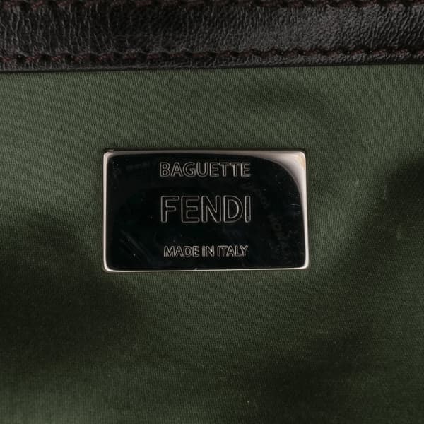 Pre-owned Fendi Cashmere Baguette Satchel Green
